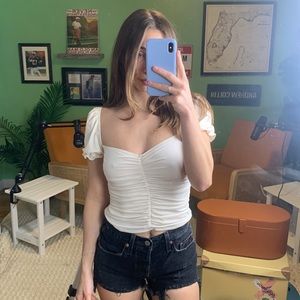 Reformation ruffle top